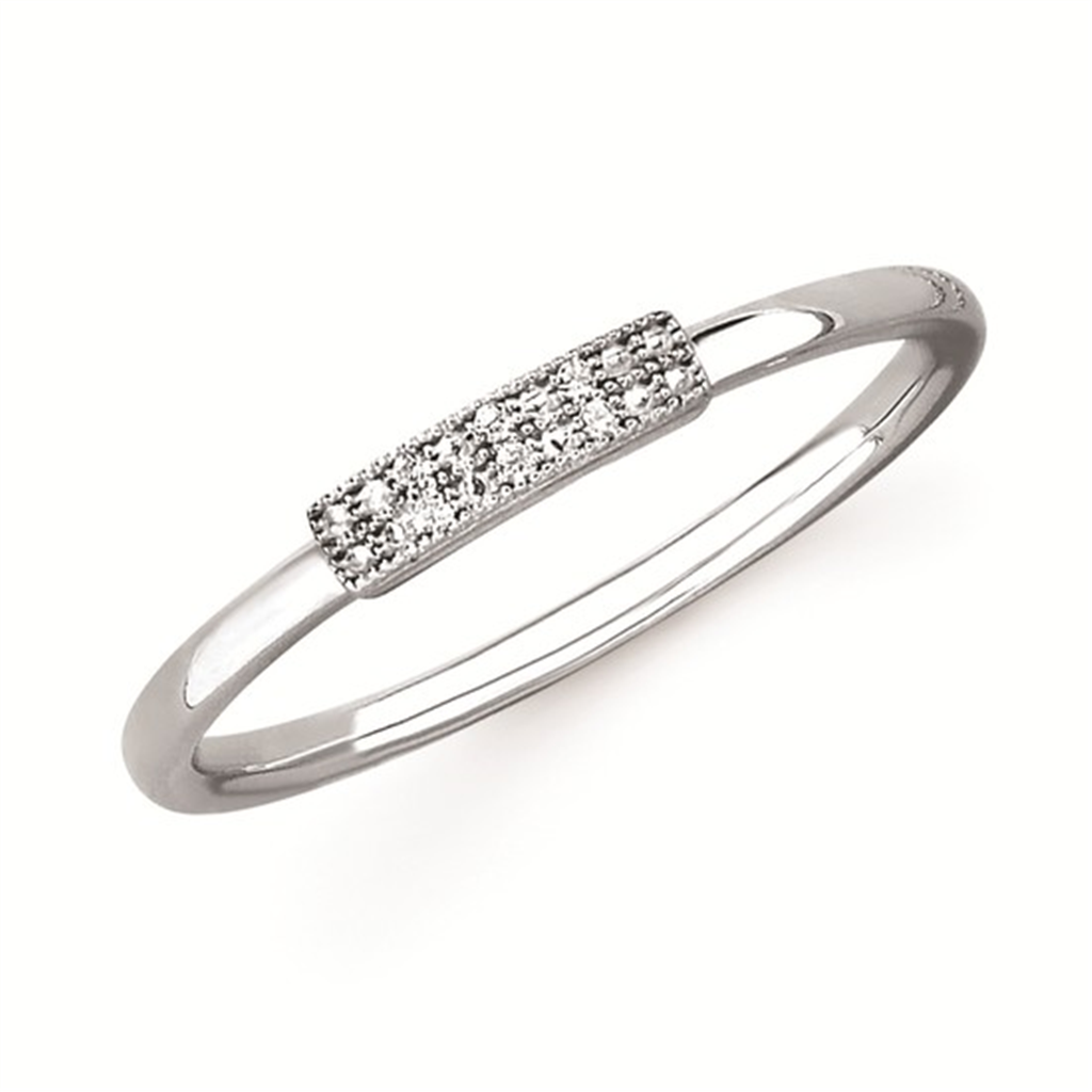 Sterling Silver Round 0.02ctw Diamond Ring