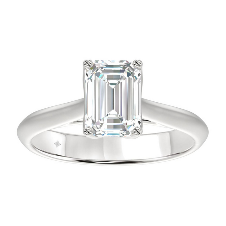 2 Carat Emerald Lab-Grown Diamond Solitaire Ring | 14K White Gold | Solitaire Style