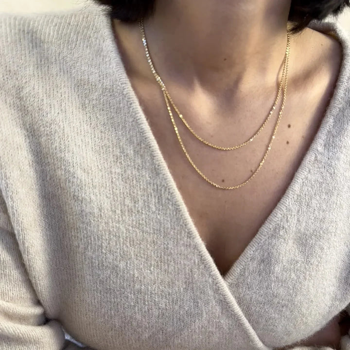 18k Gold Filled 1.45mm Cable Chain