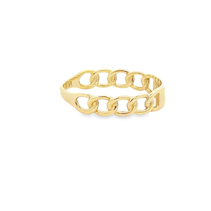 14K Yellow Gold Engravable Chain Link Ring