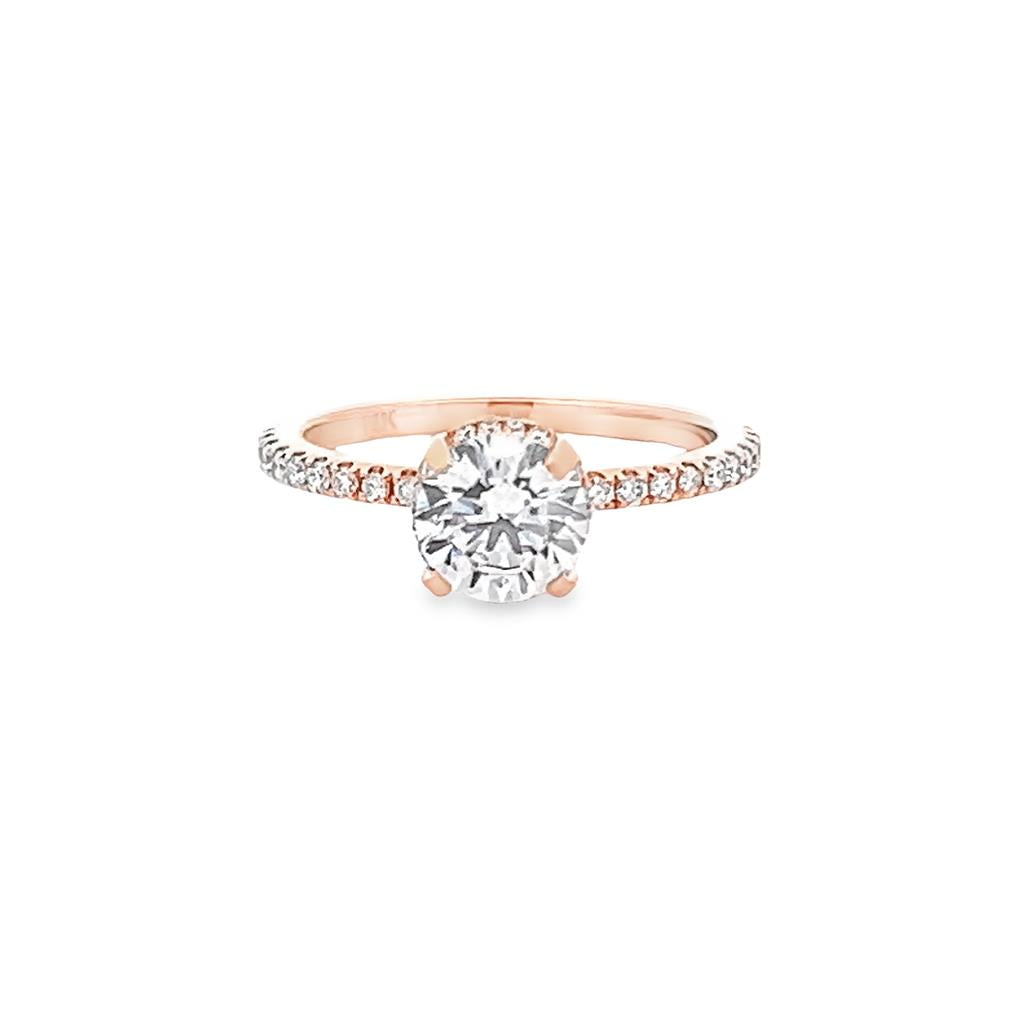 14K Rosé Gold Round 0.35ctw Diamond Engagement Ring