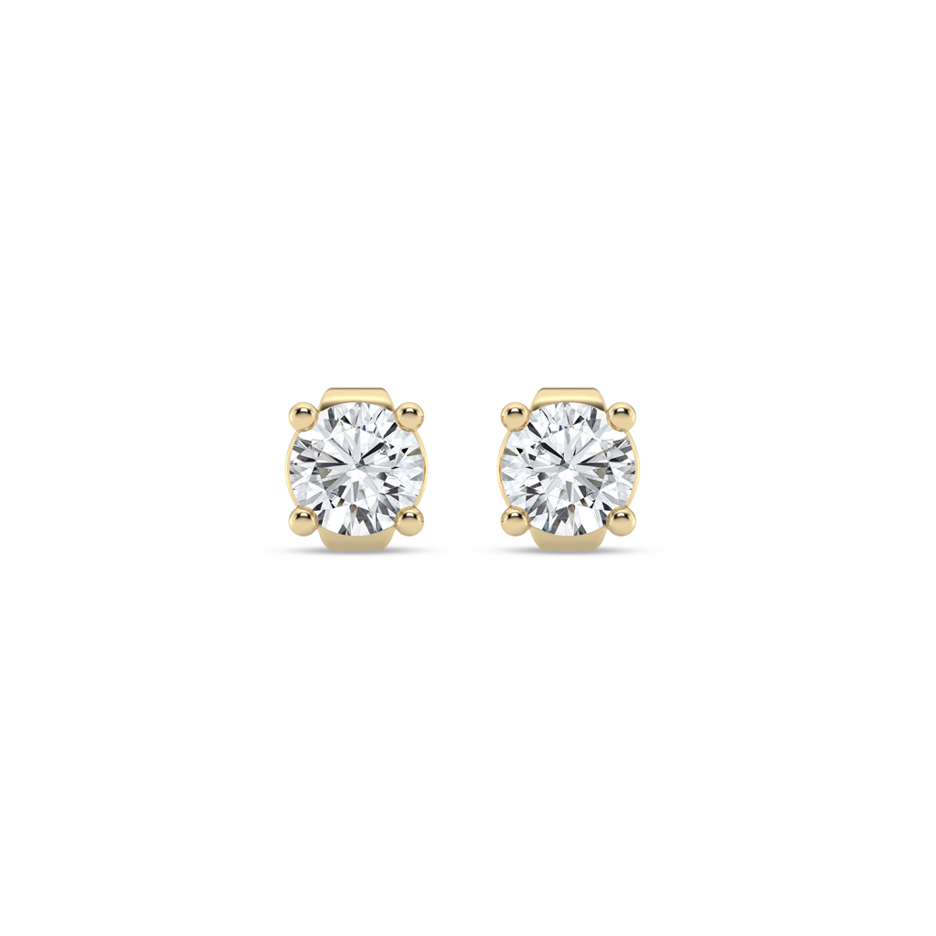 1 Carat Lab-Grown Diamond Stud F-G Color VS Earrings in 14K Yellow Gold