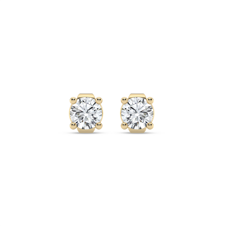 1 Carat Lab-Grown Diamond Stud F-G Color VS Earrings in 14K Yellow Gold