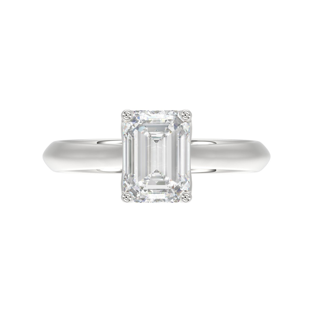 2 Carat Emerald Lab-Grown Diamond Solitaire Ring | 14K White Gold | Solitaire Style