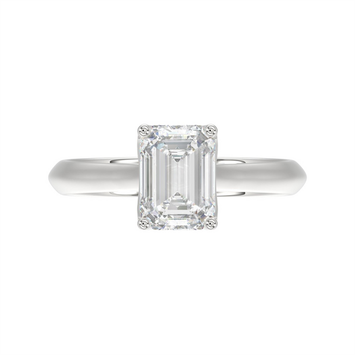 2 Carat Emerald Lab-Grown Diamond Solitaire Ring | 14K White Gold | Solitaire Style