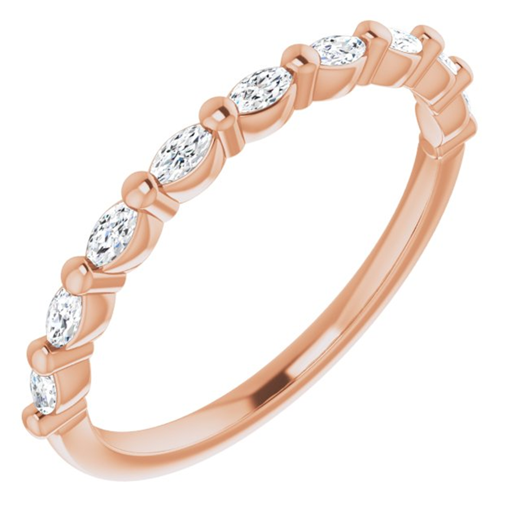 14K Rosé Gold 0.25ctw Stackable Diamond Wedding Band