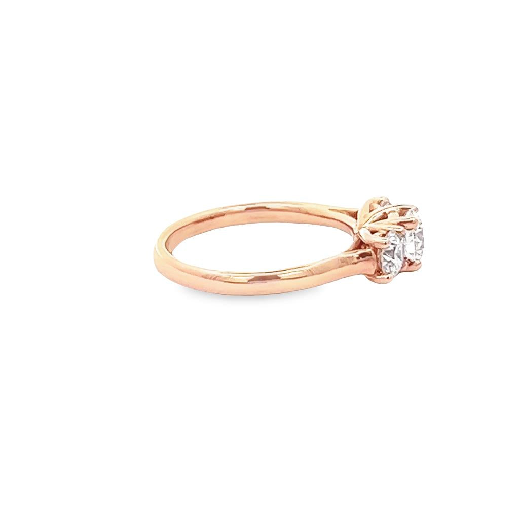 14K Rosé Gold Round 1.21ctw Diamond Engagement Ring