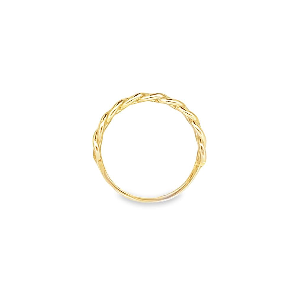 14K Yellow Gold Chain Link Stackable Ring