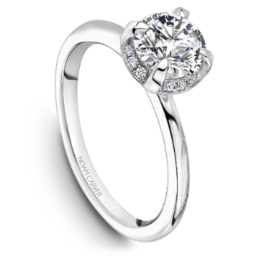 14K White Gold Round 0.10ctw Diamond Engagement Ring
