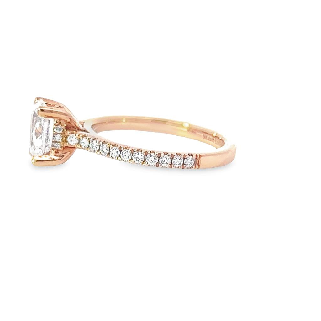 14K Rosé Gold Oval 0.30ctw Diamond Engagement Ring