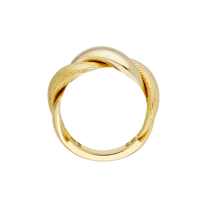 14K Yellow Twist Polished and Texture Chunky Gold Ring