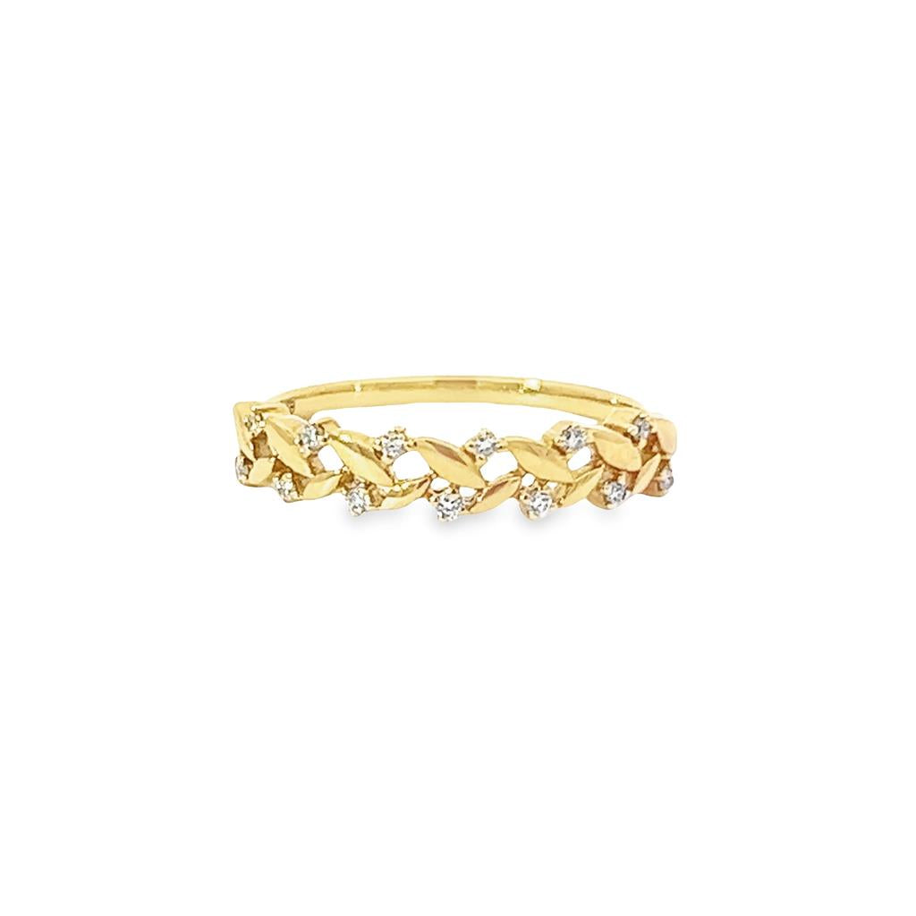 14K Yellow Gold 0.08ctw Diamond Fashion Ring