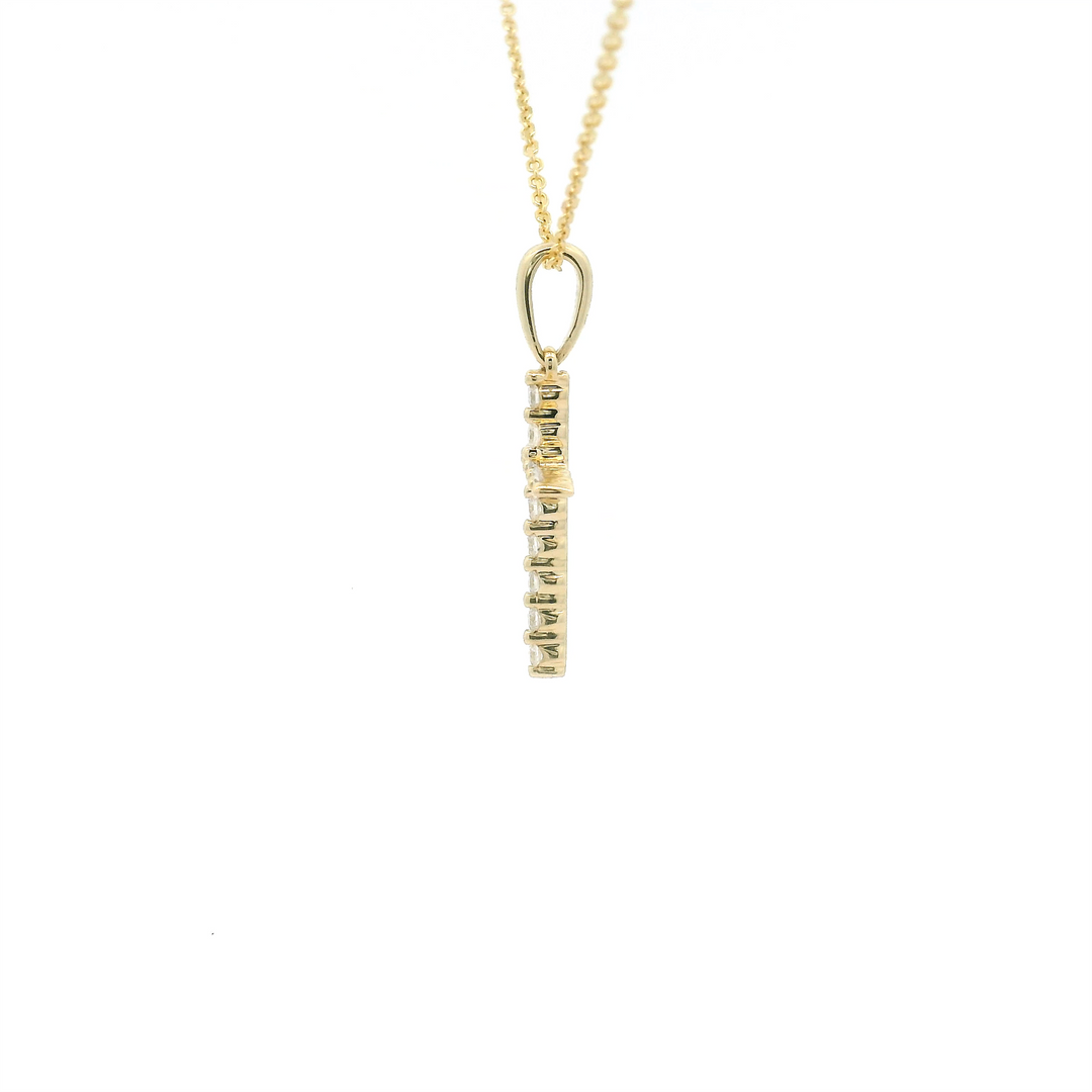 14K Gold Women's .12CTW Diamond Cross Pendant