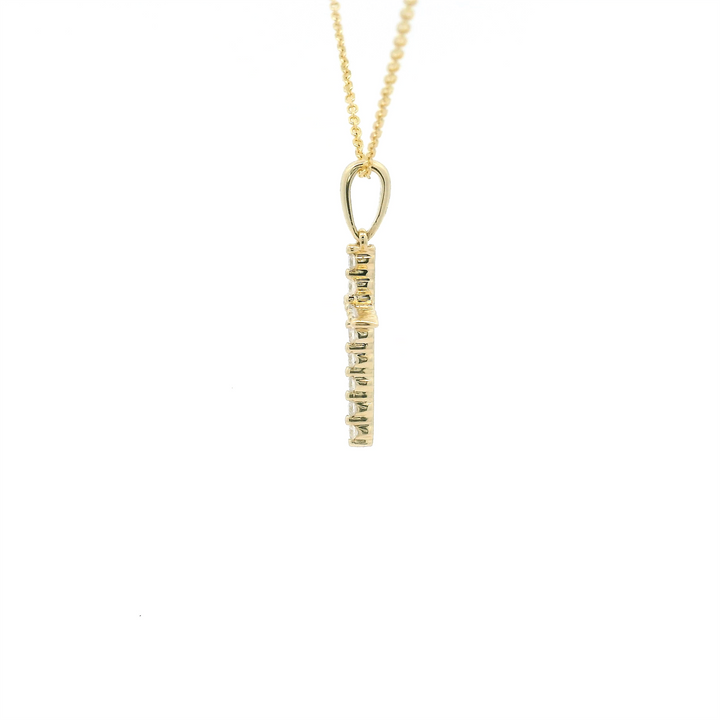 14K Gold Women's .12CTW Diamond Cross Pendant