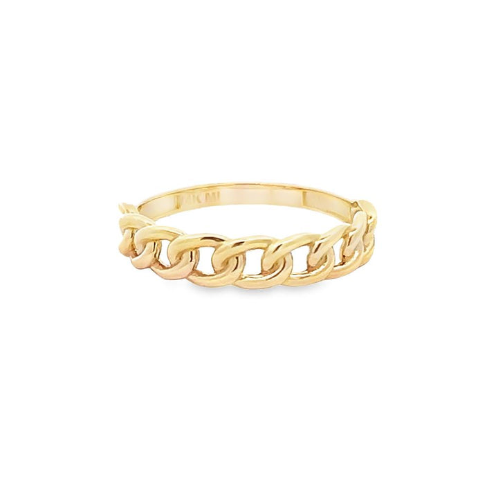 14K Yellow Gold Chain Link Stackable Ring