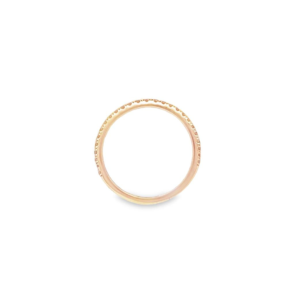 14K Rosé Gold 0.25ctw Pavé Set Diamond Wedding Band