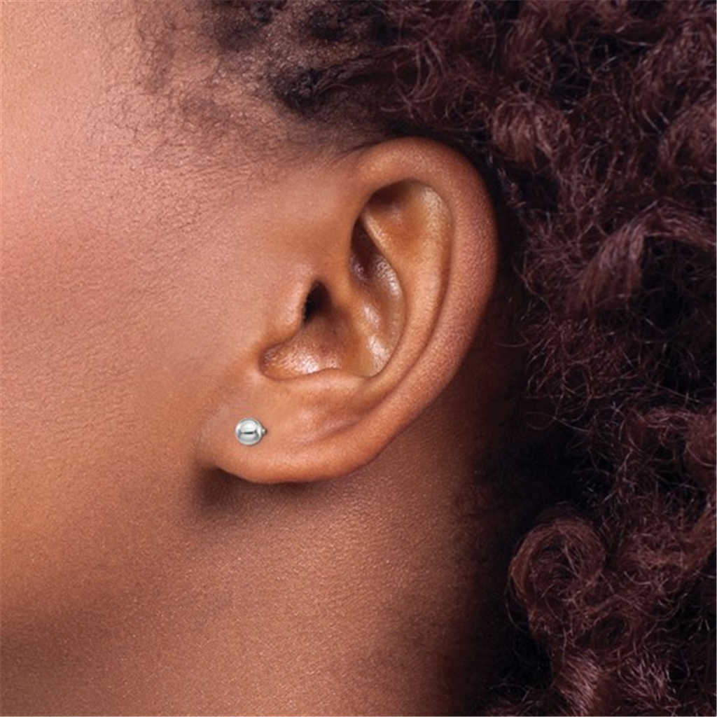 14K Two-Tone Reversible 4mm Ball Youth Earrings