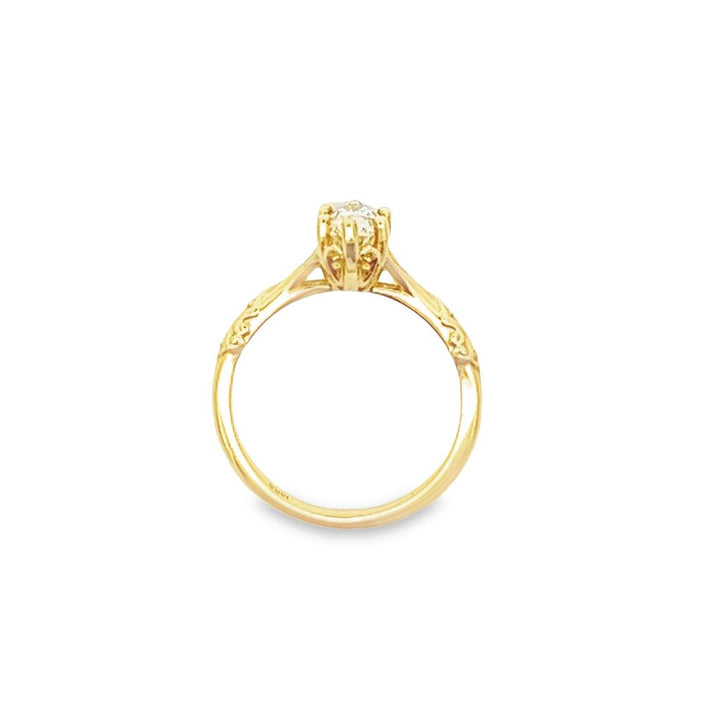 14K Yellow Gold Solitaire Marquise 1.00ctw Diamond Engagement Ring