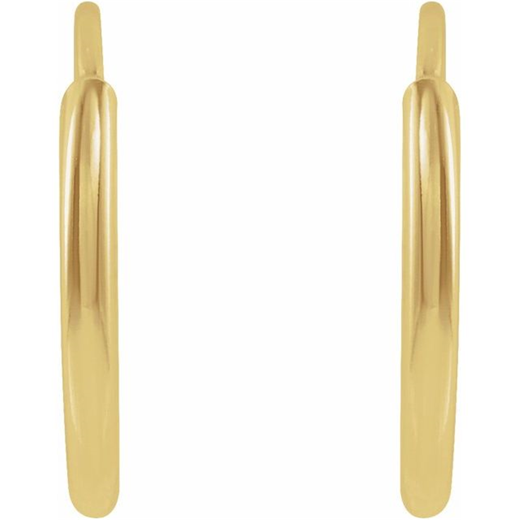 14K Yellow Gold Flexible Endless 10 mm Hoop Earrings