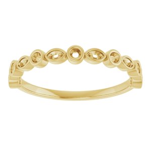 14K Yellow Gold  1.5 mm Round Anniversary Band Mounting