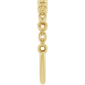 14K Yellow Gold  1.5 mm Round Anniversary Band Mounting