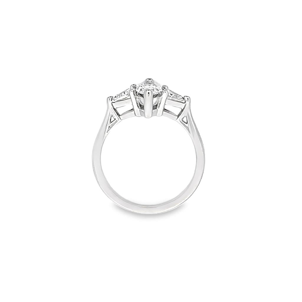 14K White Gold Marquise 1.11ctw Diamond Engagement Ring