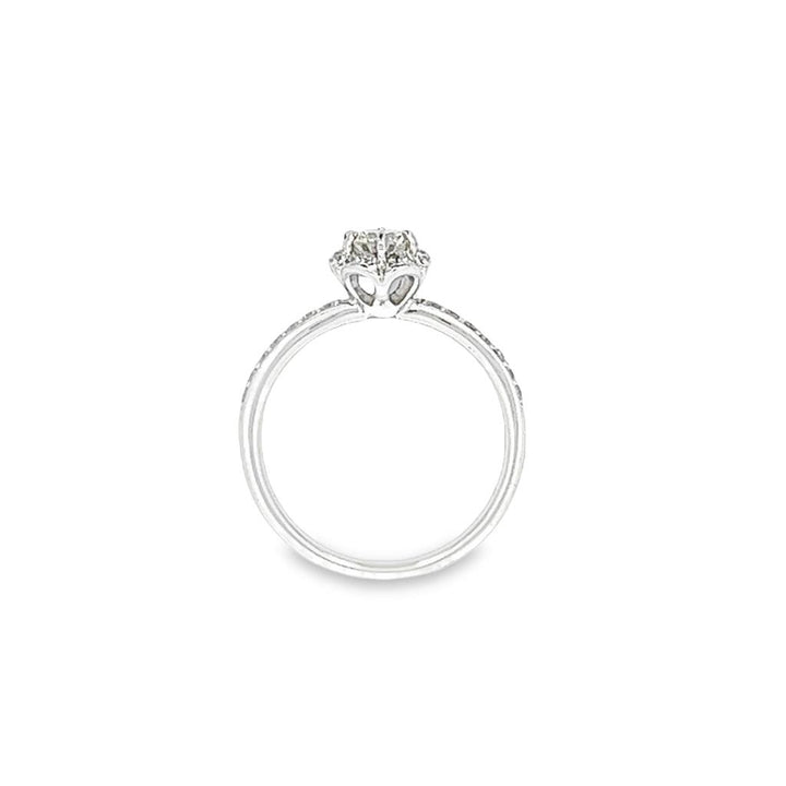14K White Gold Round 0.39ctw Diamond Engagement Ring