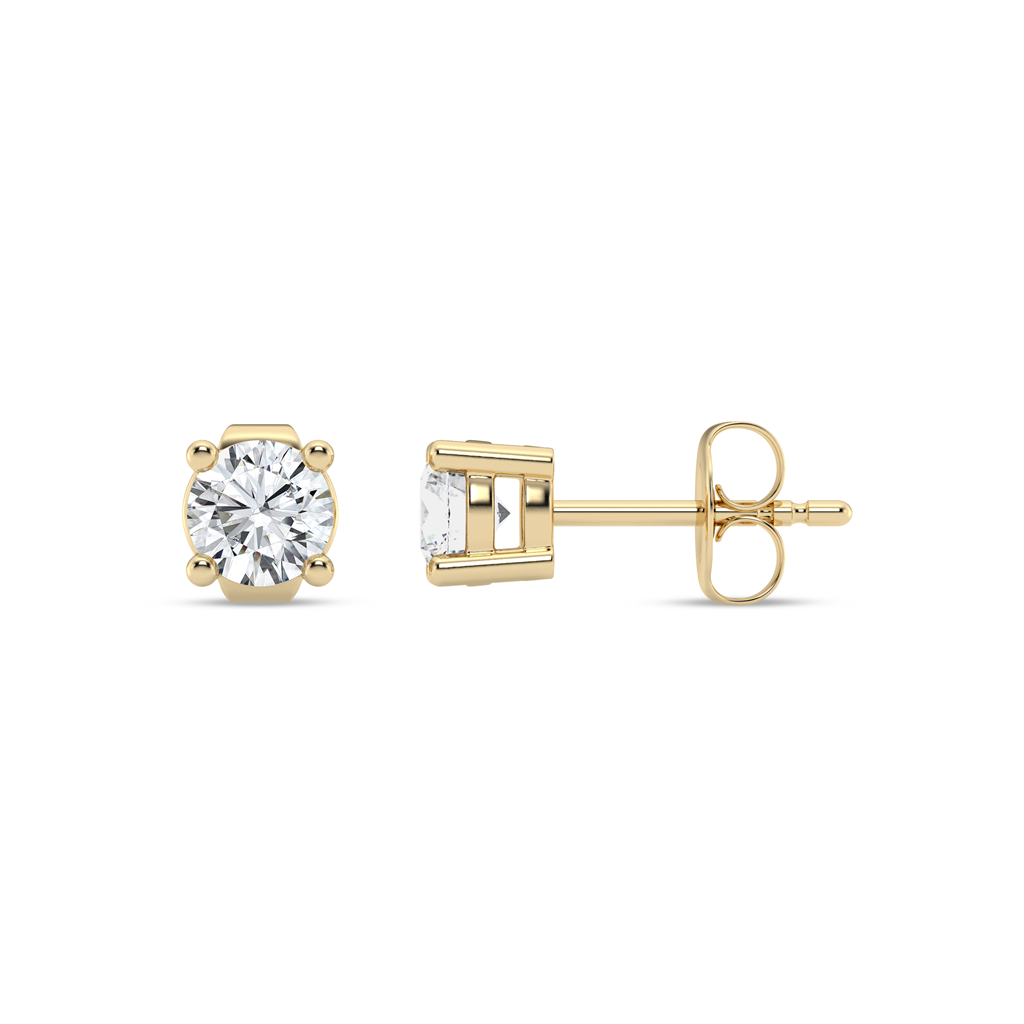 Half Carat Lab-Grown F-G VS Diamond Stud Earrings in 14K Yellow Gold