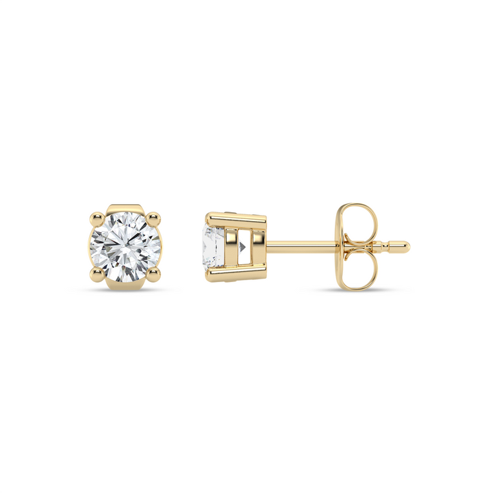 1 Carat Lab-Grown Diamond Stud F-G Color VS Earrings in 14K Yellow Gold