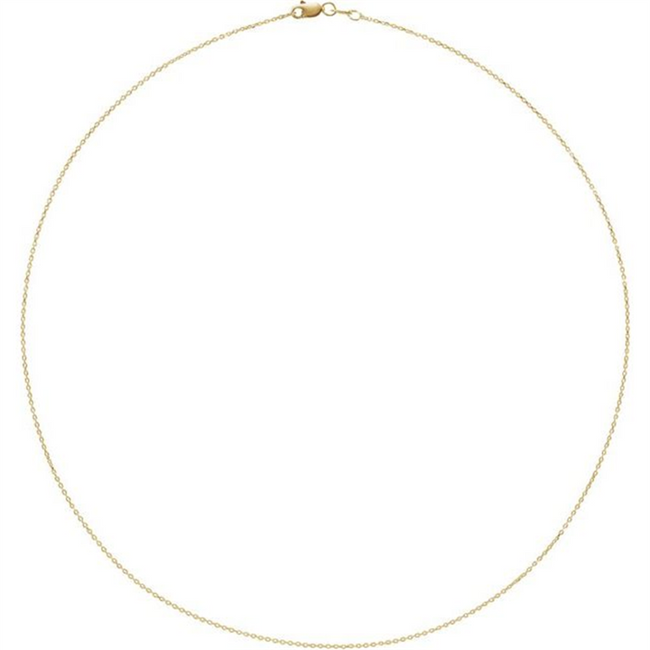 14K Yellow Gold Diamond-Cut 16-18" Cable Link Chain