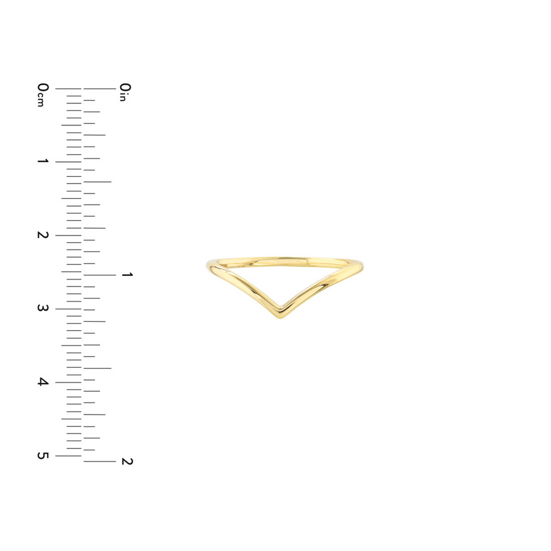 Stackable Chevron Wire Ring | 14K Yellow Gold | Size 7