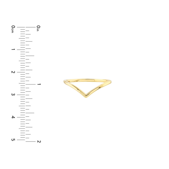 Stackable Chevron Wire Ring | 14K Yellow Gold | Size 7