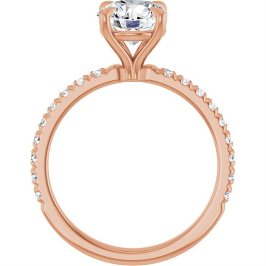 14K Rosé Gold Round 0.36ctw Diamond Engagement Ring