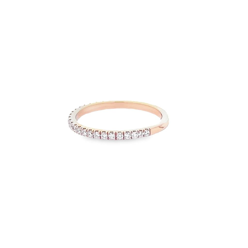 14K Rosé Gold 0.25ctw Pavé Set Diamond Wedding Band