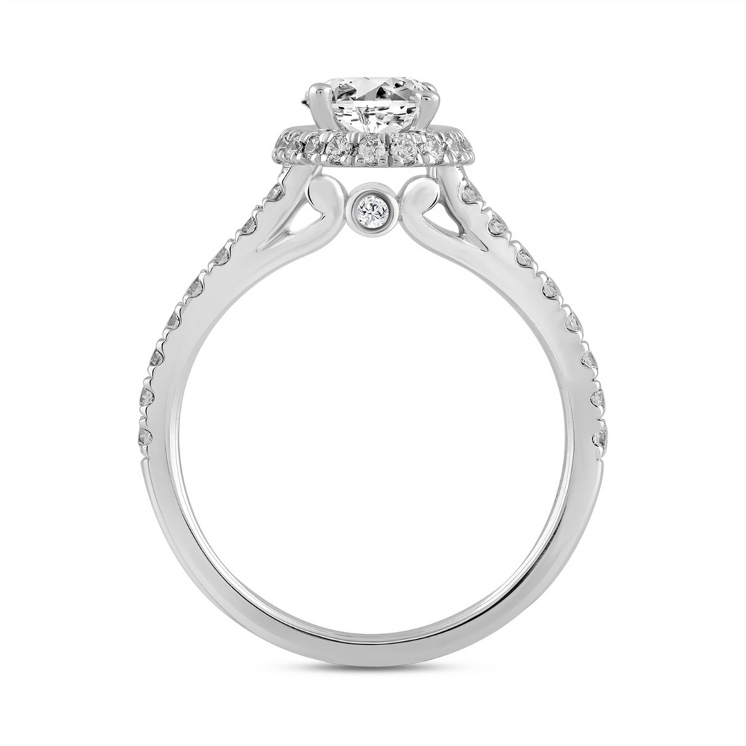 2.50 Carat Oval Lab-Grown Diamond Halo Engagement Ring | 14K White Gold