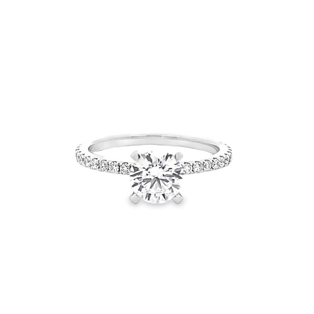 14K White Gold Round 0.40ctw Diamond Engagement Ring