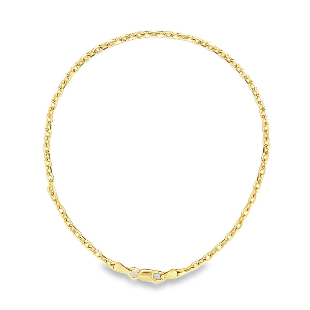 14K Yellow Gold 2.35mm Diamond-Cut Cable Link Bracelet