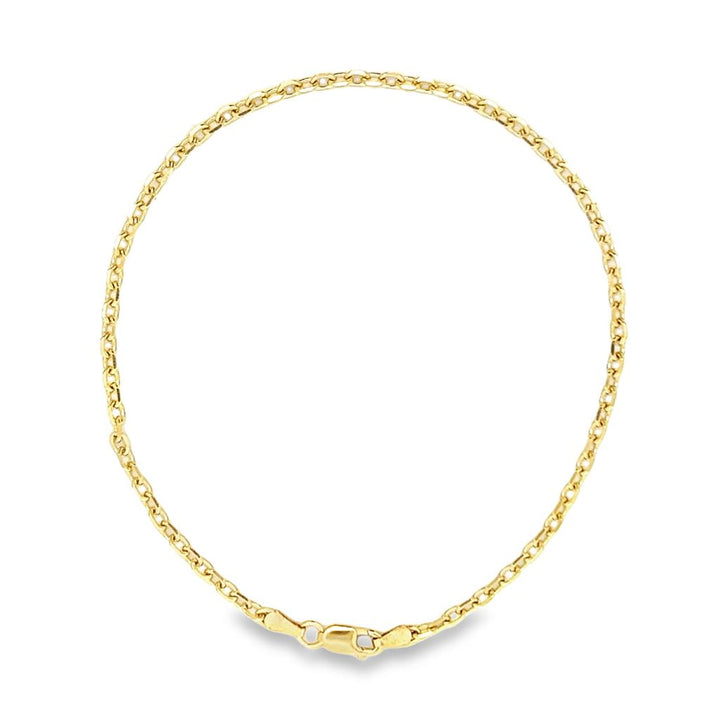 14K Yellow Gold 2.35mm Diamond-Cut Cable Link Bracelet
