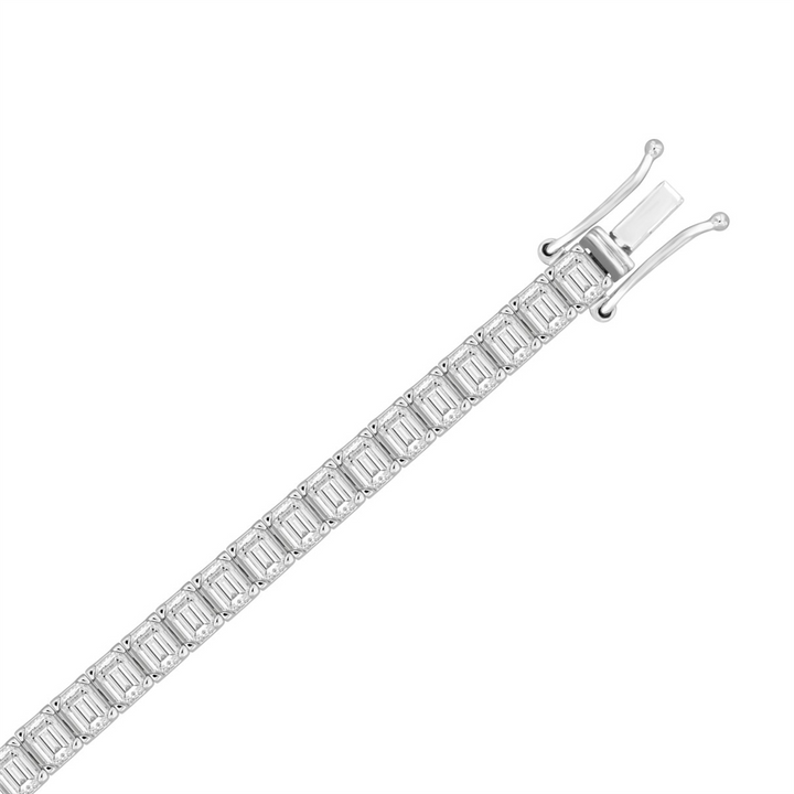 9 Carat Emerald Lab Grown Diamond Bracelet | 14K White Gold