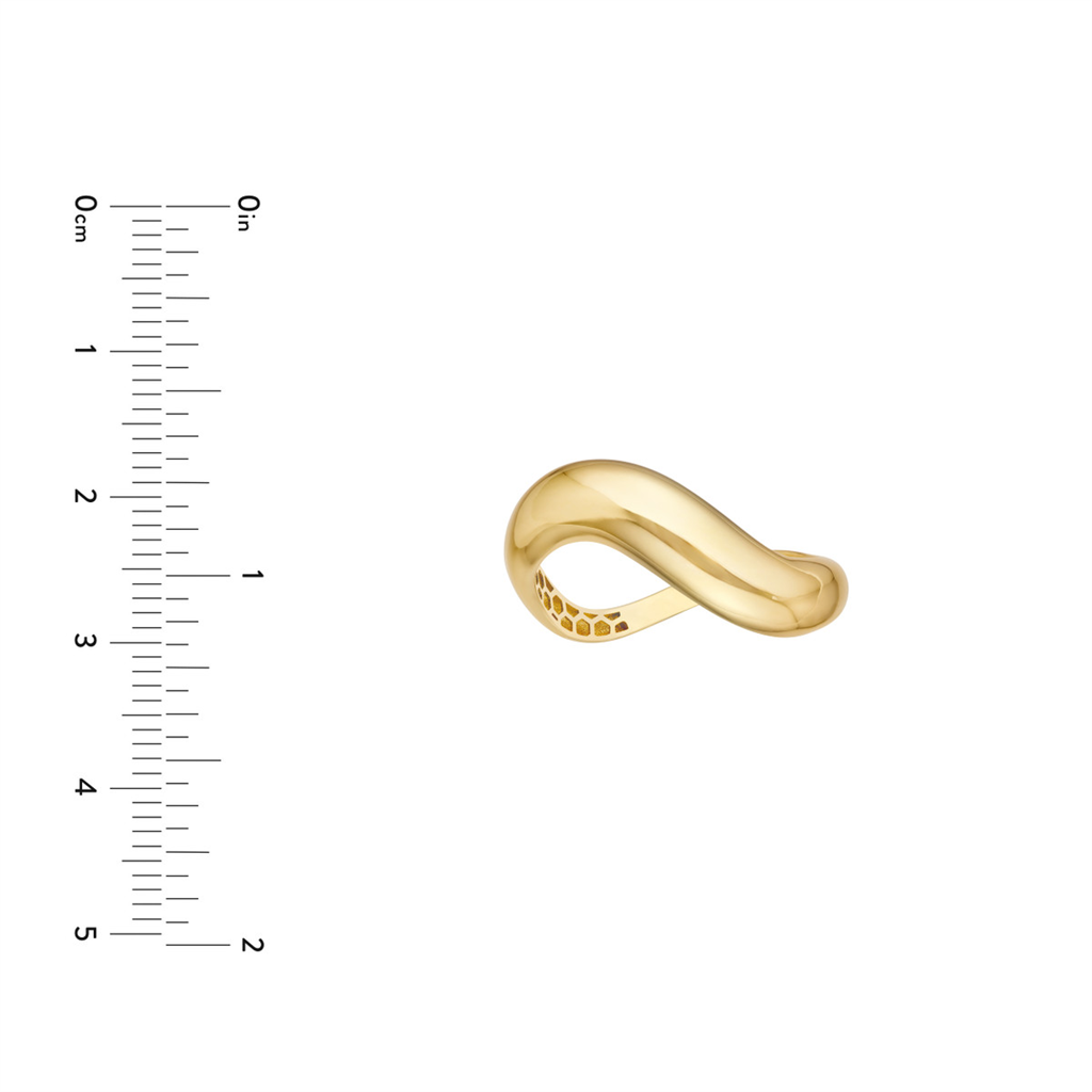 Chunky Gold Swirl Band Ring | Genuine 14k Yellow Gold