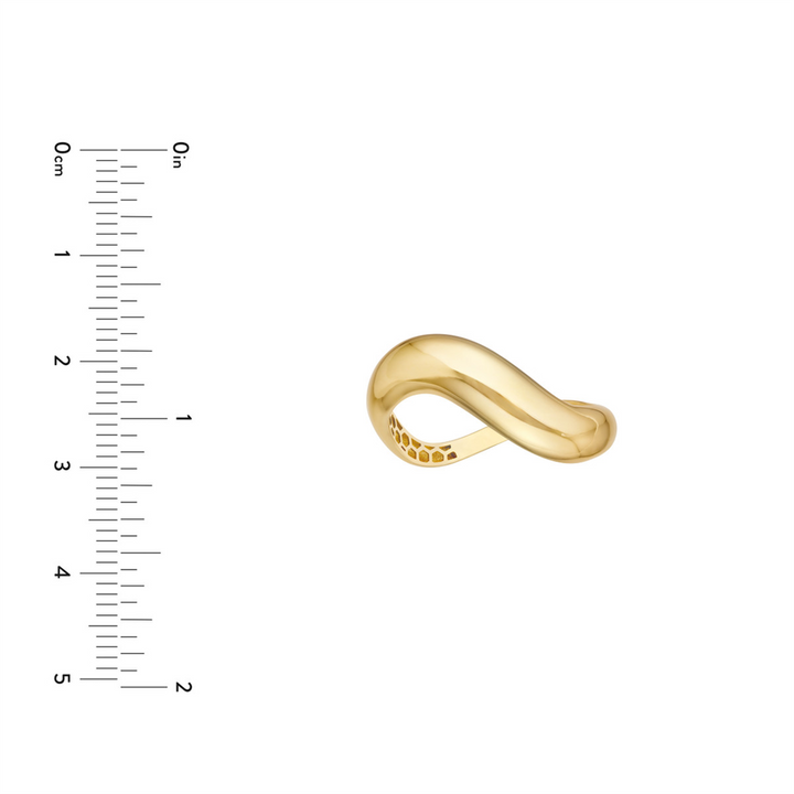 Chunky Gold Swirl Band Ring | Genuine 14k Yellow Gold