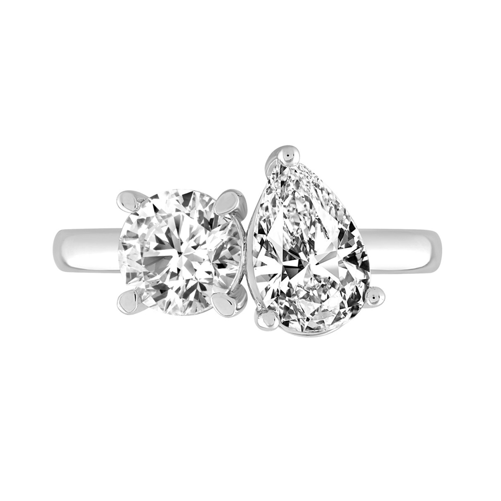 2 Carat Two Stone Lab-Grown Diamond Engagement Ring | 14K White Gold | Toi Et Moi Style