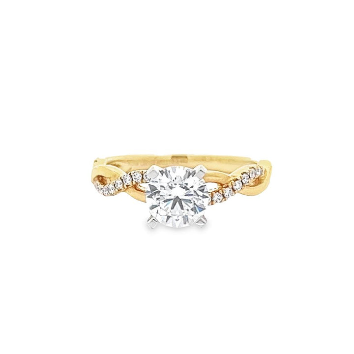 14K Yellow Gold Round 0.17ctw Diamond Engagement Ring