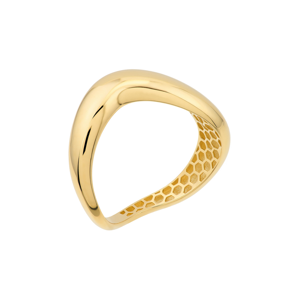 Chunky Gold Swirl Band Ring | Genuine 14k Yellow Gold