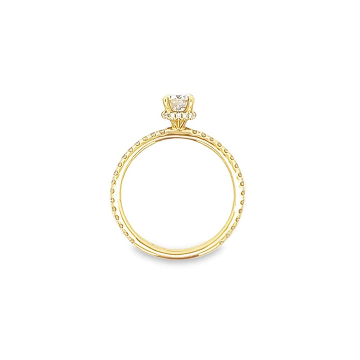 14K Yellow Gold Round 0.52ctw Diamond Engagement Ring
