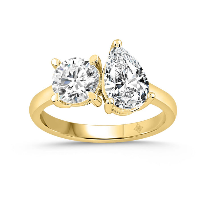 2 Carat Two Stone Lab-Grown Diamond Engagement Ring | 14K Yellow Gold | Toi Et Moi Style