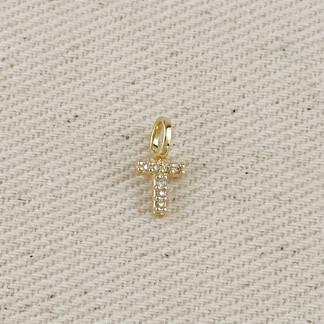 18k Gold filled Micro CZ Initial Letter Charm