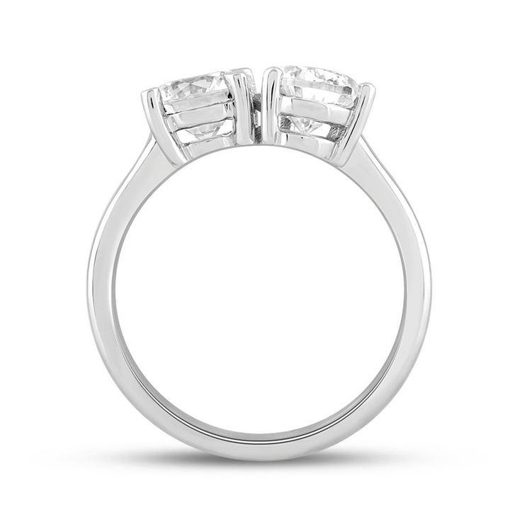 2 Carat Two Stone Lab-Grown Diamond Engagement Ring | 14K White Gold | Toi Et Moi Style