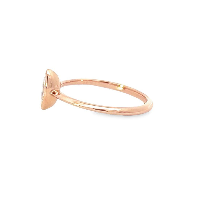 14K Rosé Gold Marquise 0.30ctw Bezel-Set Diamond  Ring