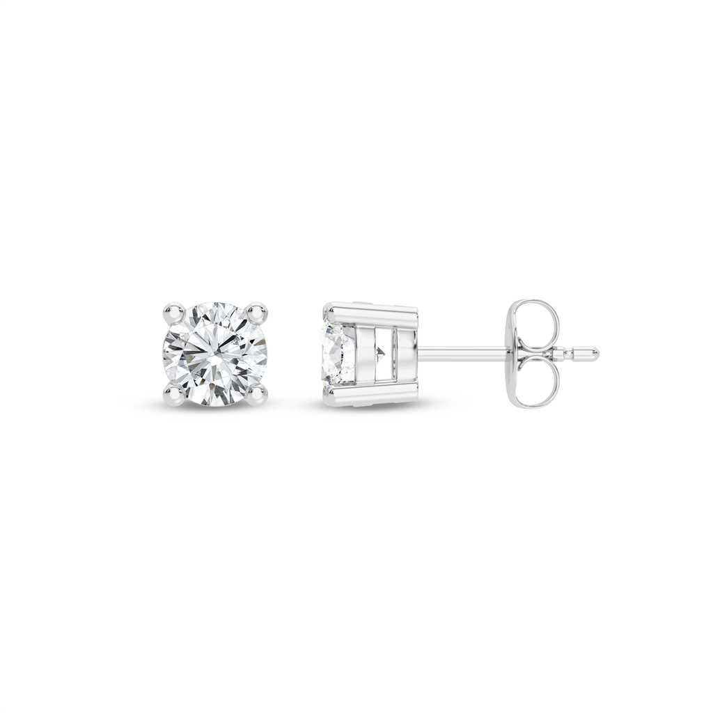 1 Carat Lab-Grown Diamond Stud F-G Color VS Earrings in 14K White Gold